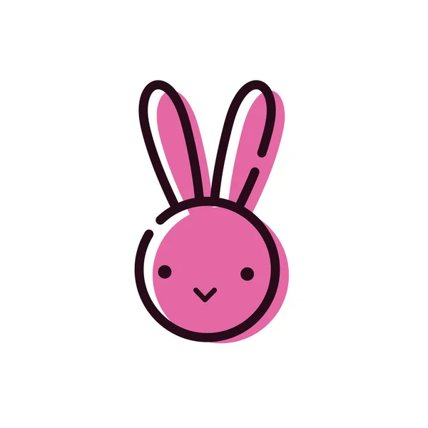 Lindo conejo mascota cabeza animal icono — Archivo Imágenes Vectoriales