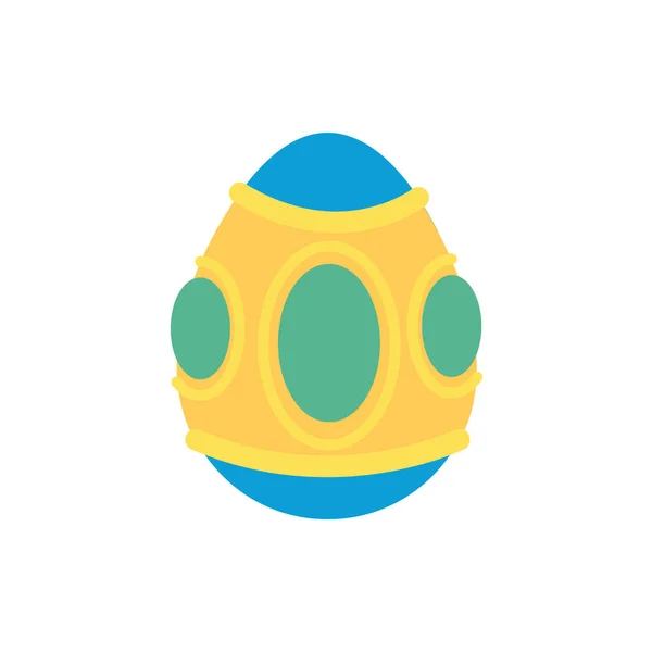 Uovo di Pasqua dipinto con palle in stile piatto — Vettoriale Stock