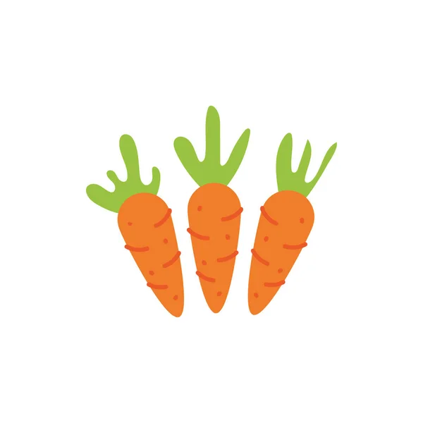 Zanahorias frescas verduras estilo plano — Vector de stock