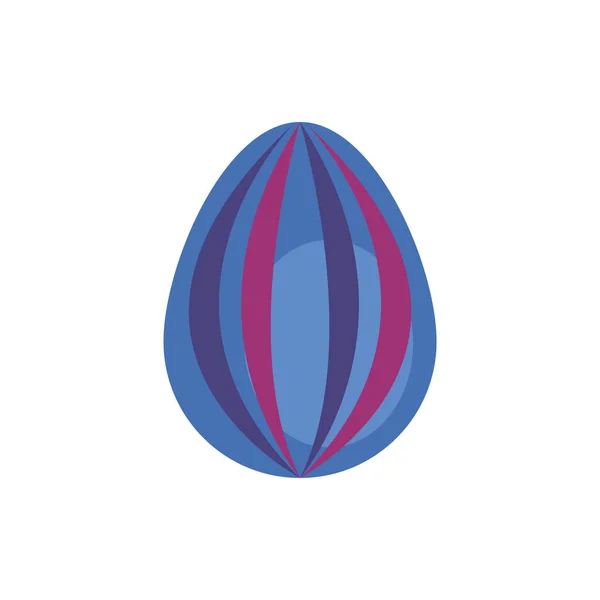 Oeuf de Pâques peint avec des bandes ondulées style plat — Image vectorielle