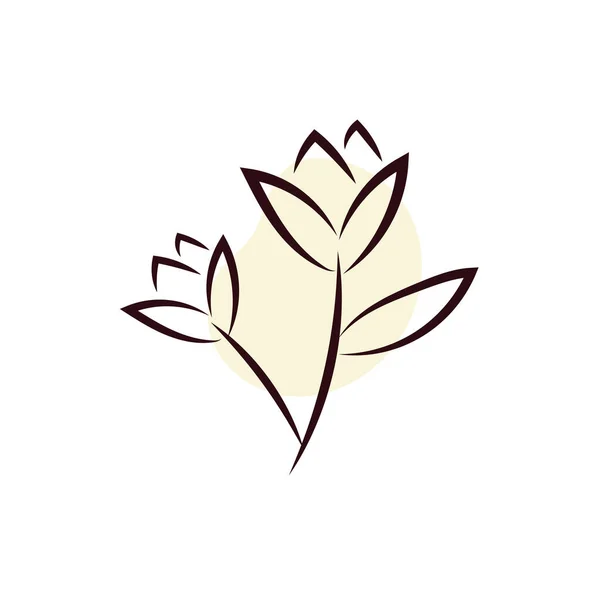 Beautifull flowers and leafs garden hand draw style — Stock vektor