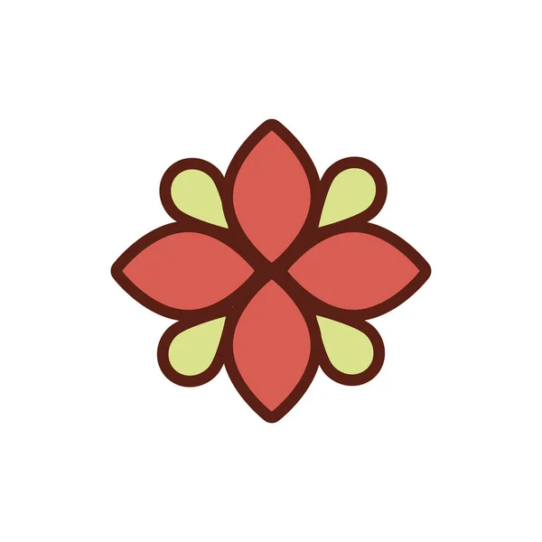 Blomma natur kronblad spa linje och fyll stil — Stock vektor