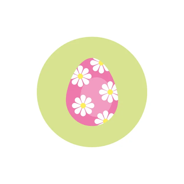 Huevo de Pascua pintado con flores estilo bloque — Vector de stock