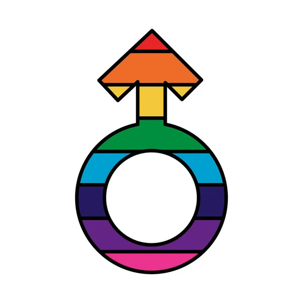 Male gender flag gay with rainbow colors — Stockový vektor