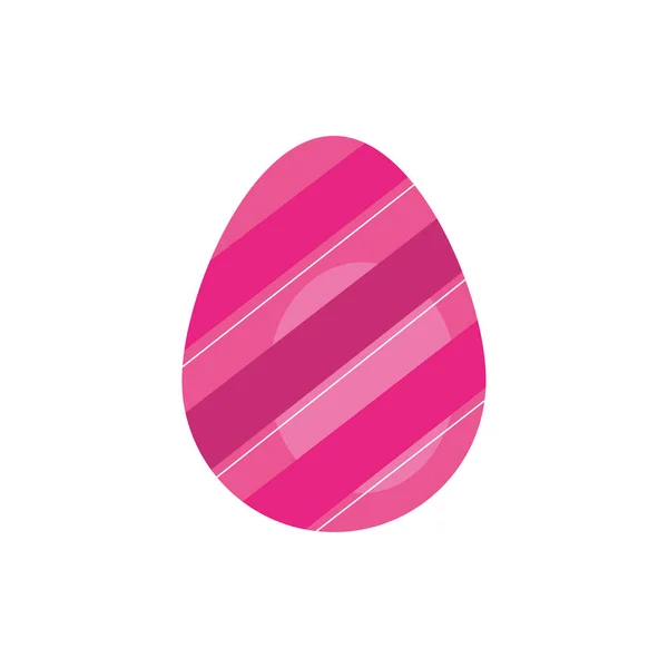 Uovo di Pasqua dipinto con strisce in stile piatto — Vettoriale Stock