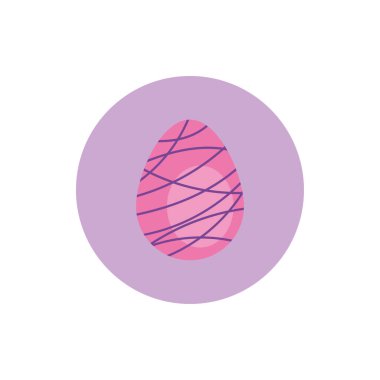 easter egg painted with strokes block style