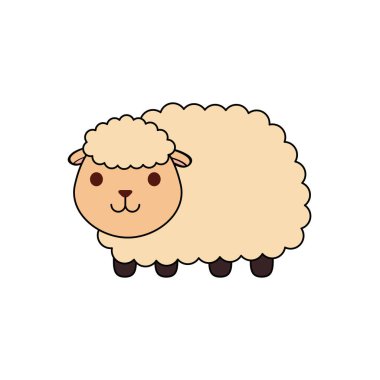 cute sheep farm animal character