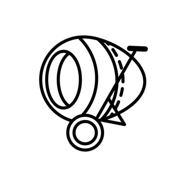 Concrete mixer construction isolated icon — Stok Vektör