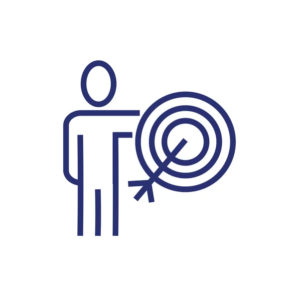 Avatar business person with target arrow — Stockvector