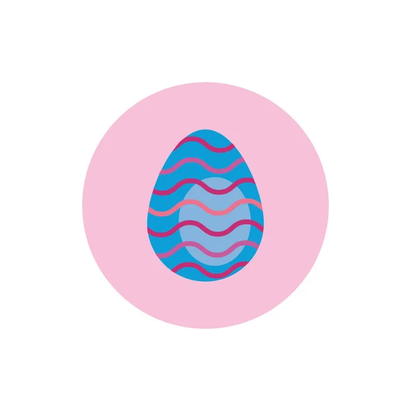 Великоднє яйце, пофарбоване хвилями смуги блоку стиль — стоковий вектор