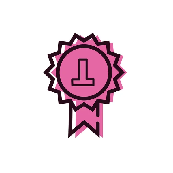 Championship medal award isolated icon — Stock Vector