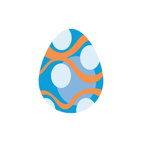 Easter egg painted with waves stripes flat style — Stock Vector