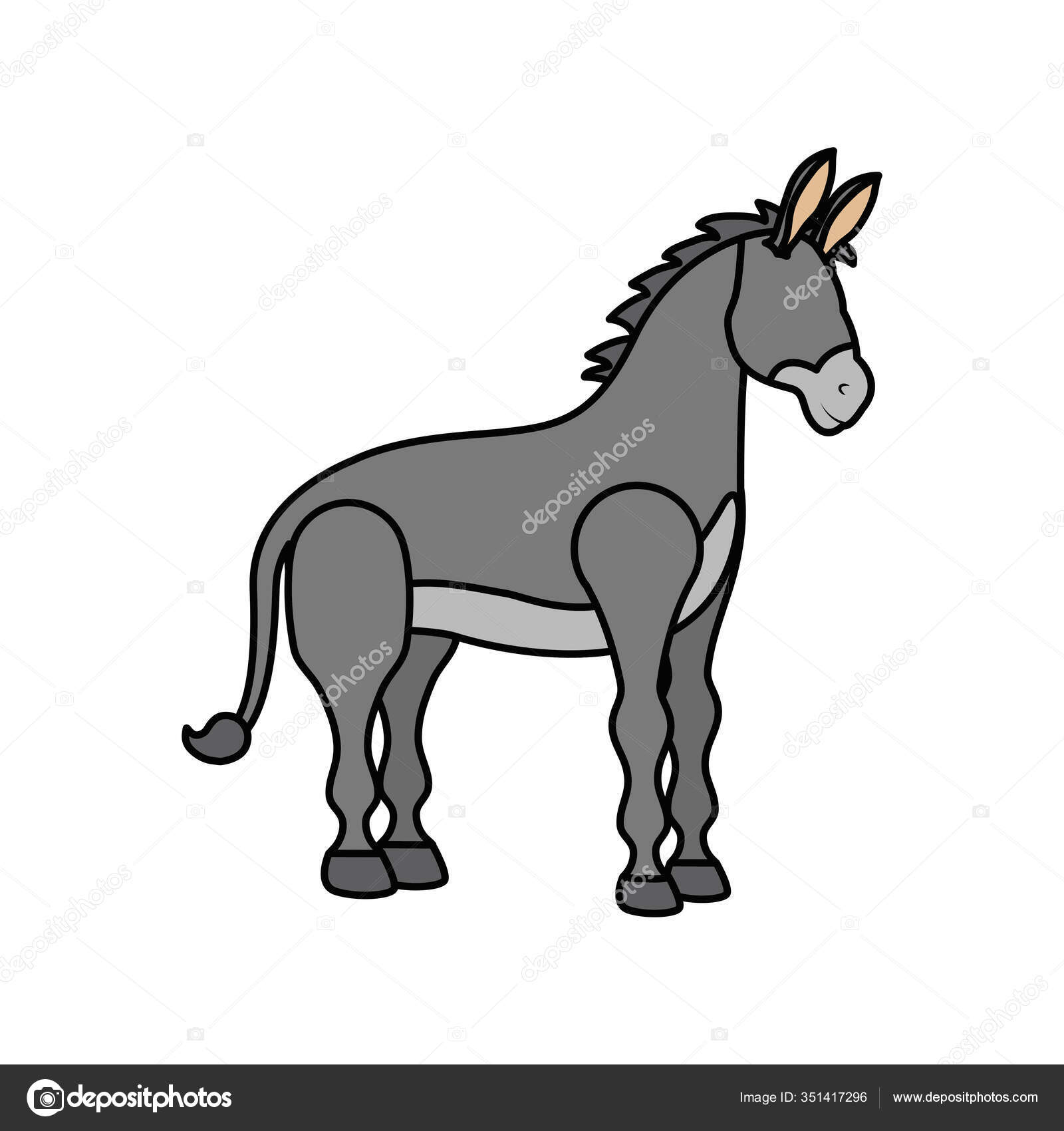 Cute mule farm animal character Stock Vector Image by ©yupiramos #351417296