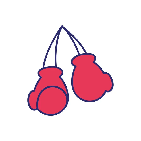 Box sportovní rukavice příslušenství izolované ikony — Stockový vektor