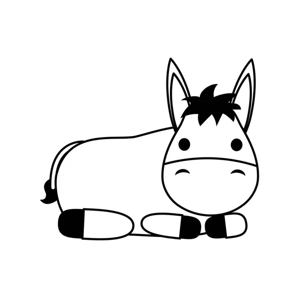 Mignon mulet ferme caractère animal — Image vectorielle