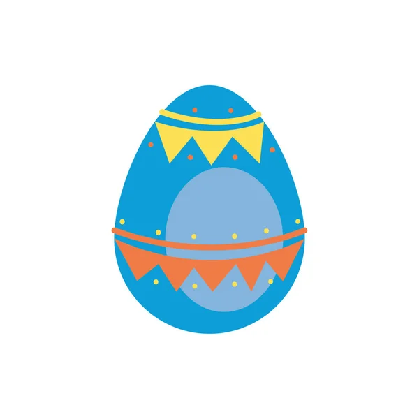 Oeuf de Pâques peint avec guirlande style plat — Image vectorielle