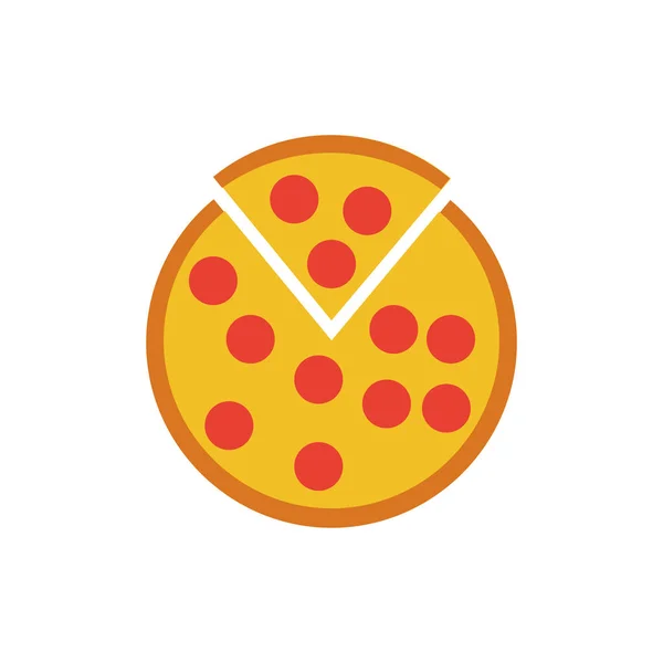 Deliciosa pizza icono de estilo plano — Archivo Imágenes Vectoriales