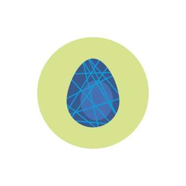 easter egg painted with geometric lines block style