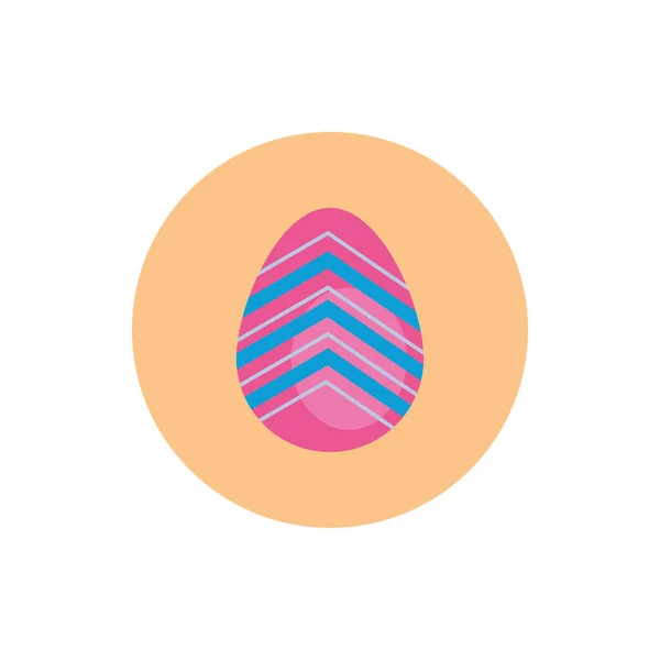 Easter egg painted with geometric figures block style — Stock Vector
