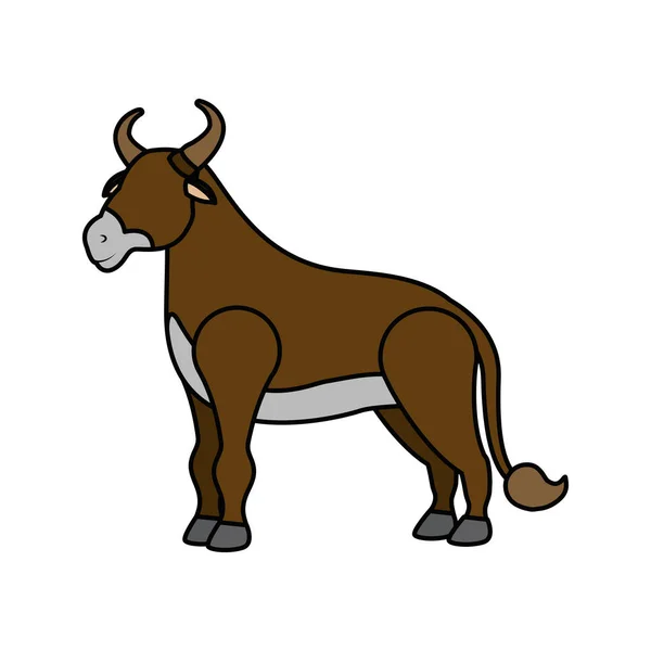 Cute ox farm animal character — Stockový vektor