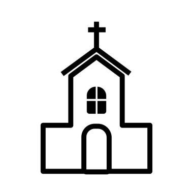 church temple line style icon