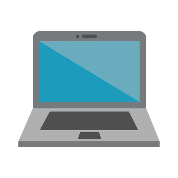 Computer portatile icona in stile piatto — Vettoriale Stock