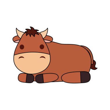 cute ox farm animal character