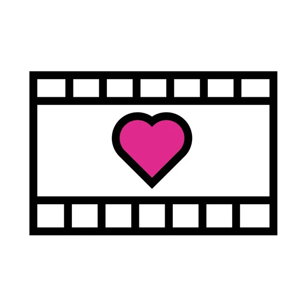 Szczęśliwy Walentynki dzień taśma film z linii serca styl — Wektor stockowy