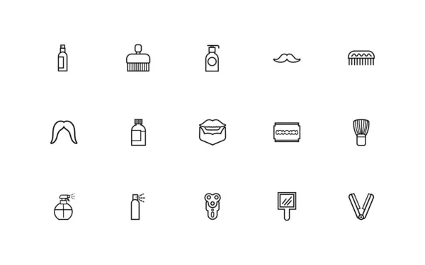Bundle of barber shop set line style icons — Stockvektor