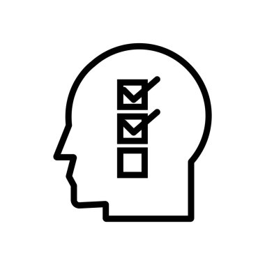 Kontrol listesi biçim simgesine sahip insan profili