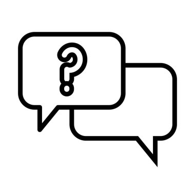 speech bubbles with question symbol line style icon