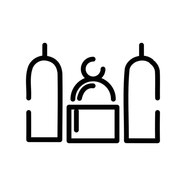Ramadam kareem temple line style icon — Stock vektor