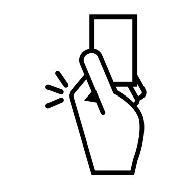 Sarı kart simgesiyle futbol hakemi eli