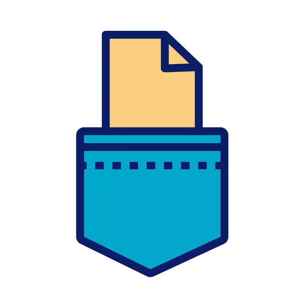 Document file in pocket icon — Stock Vector
