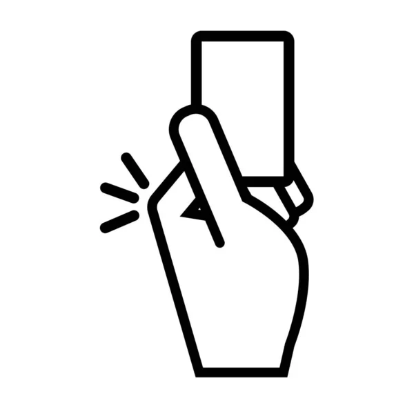 Fußball Sport Schiedsrichter Hand mit roter Karte Linie Symbol — Stockvektor