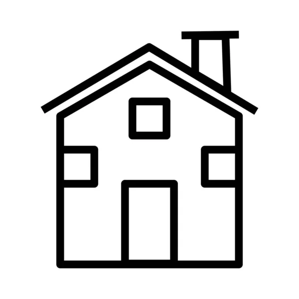 House front facade line style icon — Stock Vector