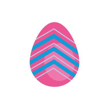 easter egg painted with geometric figures flat style