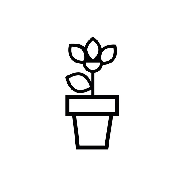 Saksı çizgisi tarzında güzel bir çiçek bahçesi — Stok Vektör