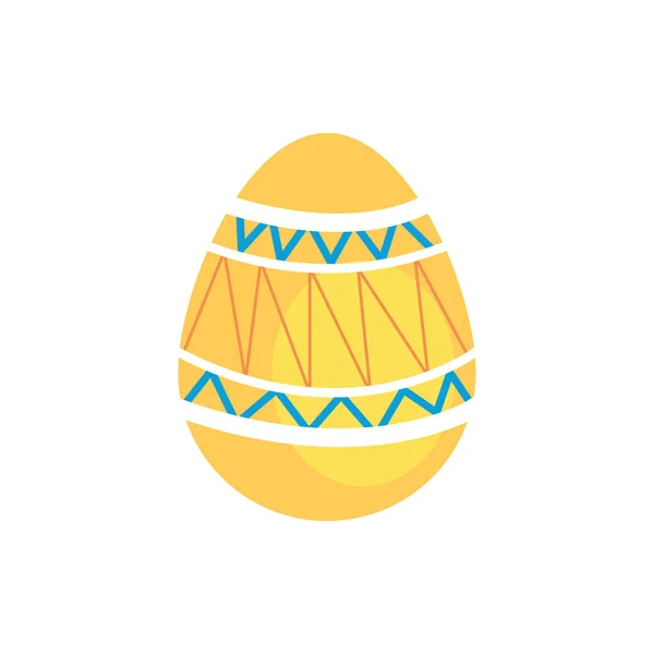 Easter egg painted with lines and stripes flat style — Stock Vector