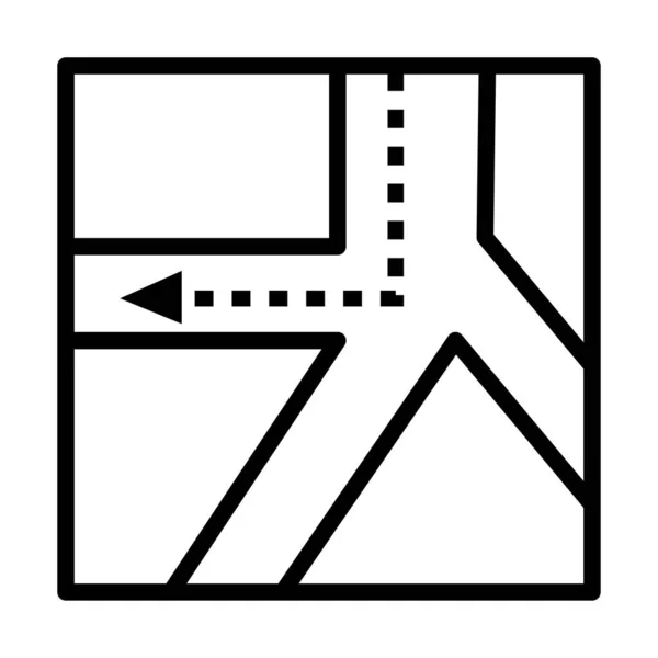 Papír térkép útmutató nyíl vonal stílus ikon — Stock Vector
