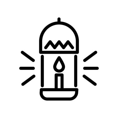 lamp with candle line style icon