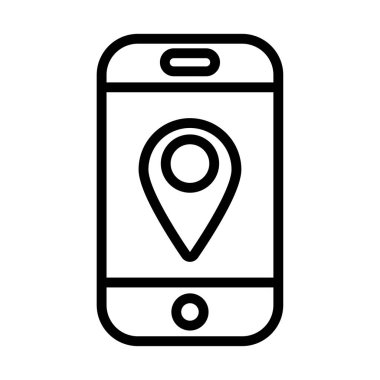 pin imleci konum çizgisi simgesine sahip akıllı telefon