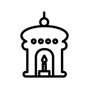 lamp with candle line style icon