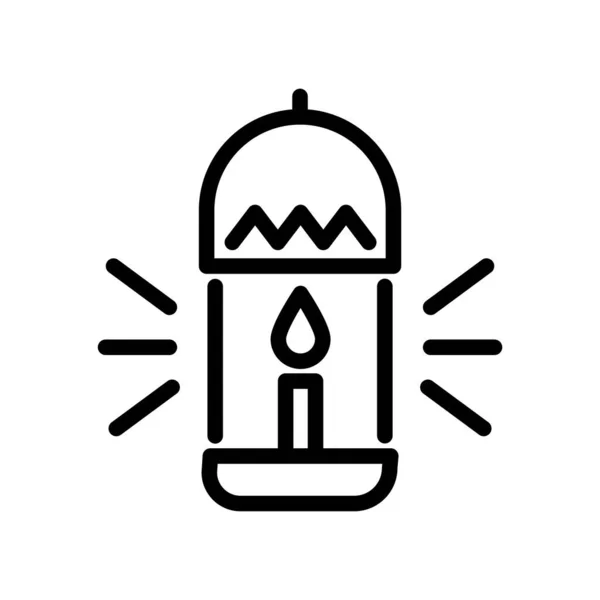 Lamp with candle line style icon — Stok Vektör