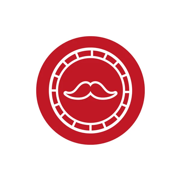 Étiquette de salon de coiffure avec style bloc moustache — Image vectorielle