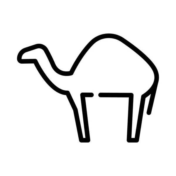 Ícone de estilo de linha animal de camelo — Vetor de Stock