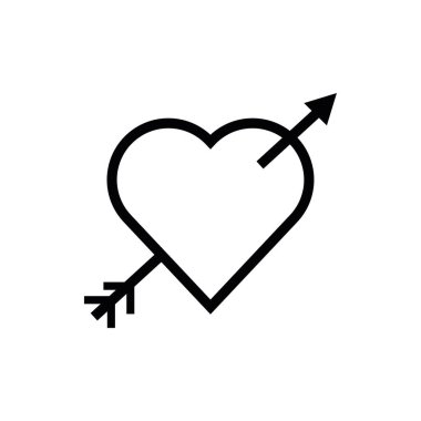 Ok çizgisi tarzında mutlu sevgililer günü kalbi