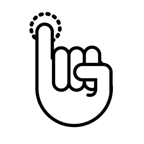 Una señal de mano estilo de línea — Vector de stock