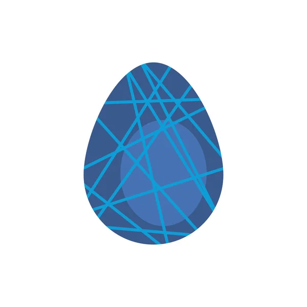 Великоднє яйце, пофарбоване геометричними лініями плоский стиль — стоковий вектор