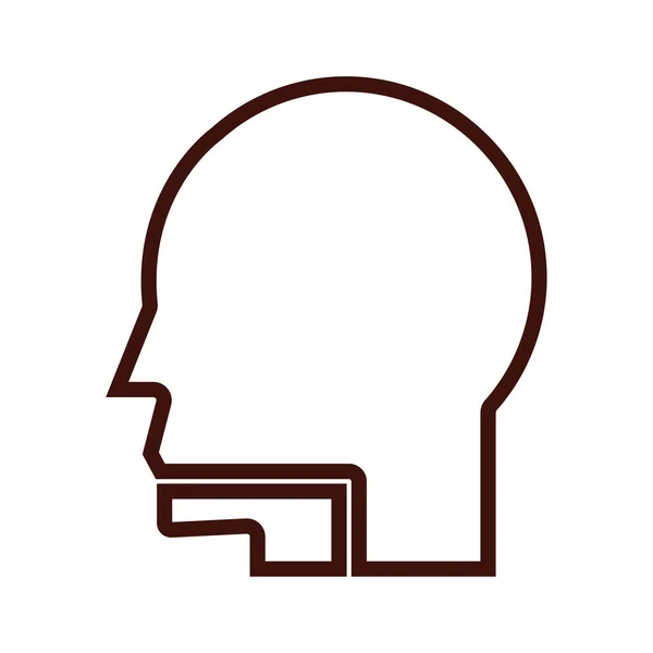 Kopf menschliches Profil Körper Teil Linie Stil — Stockvektor